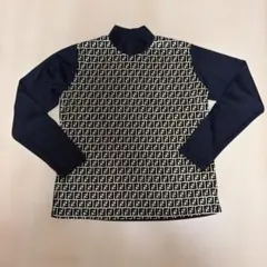 Fendi ロゴパターン ハイネック長袖トップス ズッカ