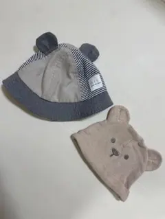 耳付きベビー帽子46 おまけ帽子付き