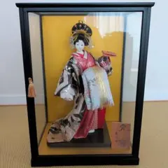 日本人形　夕霧　秀介作　レトロ　花魁　芸者　舞妓さん　高さ約49cm　ケース付きのサムネイル