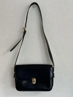 fontana フォンタナ イタリア製 黒 レザー ショルダーバッグ
