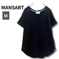 美品　MANSART Tシャツ ネイビー M 無地 半袖 ゆったり カットソー