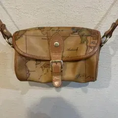 プリマクラッセ ミニショルダーバッグ レザー 地図柄 斜め掛け レディース