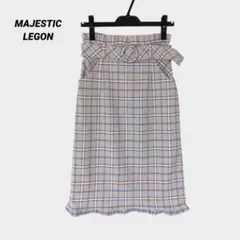【タグ付き】秋冬♪マジェスティックレゴン☆ベルト付き フリル チェック柄スカート