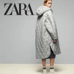 ZARA 中綿キルティング オーバーサイズダウンコート