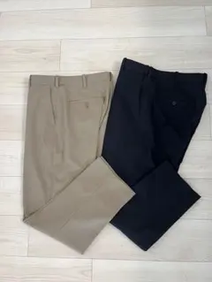 UNIQLO スマートアンクルパンツ　スラックス 2本セット ベージュ ネイビーのサムネイル