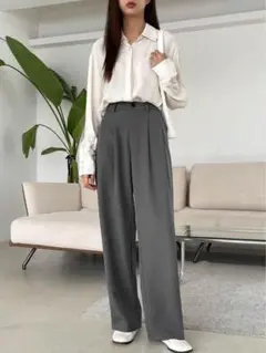土日お値下中！ レディース グレーパンツ Lサイズ
