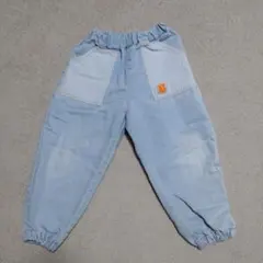 ストライプポケット付きライトブルーパンツ