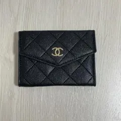 新品未使用　ブラックキルティング　カード・ケース　ノベルティ　CCロゴ 未使用】シャネルCHANEL ブラック キルティングポーチ ノベルティ ka6