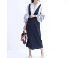 定価1.8万円 JUSGLITTY ジャンスカワンピース 2 デニム ステッチのサムネイル