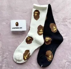 A BATHING APE ソックスセット ホワイト/ブラック
