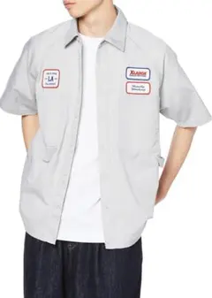 XLARGE グレー 半袖ワークシャツ　Mサイズのサムネイル