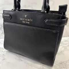 kate spade ケイトスペード 本革 レザー ミニハンドバッグ 黒ブラック