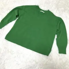 AMERICAN HOLIC グリーン Vネックニット M