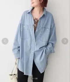 【新品未使用タグ付】Spick&Span ブリーチデニムルーズシャツのサムネイル