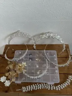 美品！ブライダルアクセサリー　22点　セット　ウエディングアクセサリー　ティアラ