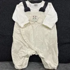 バースデイ　パンダ柄　コーデュロイ　ロンパース　80