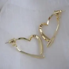 オープンハートピアス ゴールドシルバー925 金色 揺れる 大人可愛い No10