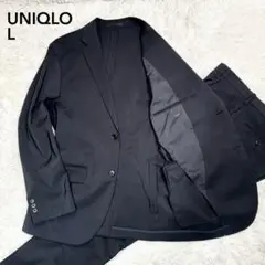 【美品】ユニクロ セットアップスーツ 紺 SLIM FIT ビジネススーツ L