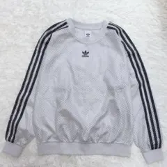 アディダスオリジナルス　メッシュ クルー スウェット ジャージ グレー　M