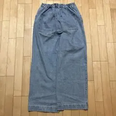 Kutir クティール ワイドデニムパンツ ウエストゴム ライトブルー Mのサムネイル