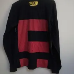 CU 長袖カットソー 黒/赤 small