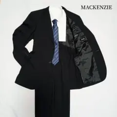 MACKENZIE ブラック　ストライプ　A5 2タック カシミヤ混　スーツ上下