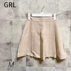 GRL【M】フレアスカート ベージュ ミニ丈 無地 シンプル 裏地キュロット