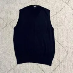 UNIQLO Sサイズ Vネック ニットベスト ネイビーのサムネイル