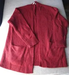 Loytaa 赤いリブ編み カーディガン F