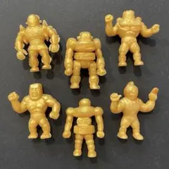 キン消し（当時物）パチ消し　4センチずんぐりシリーズ　金・ゴールド6体セット