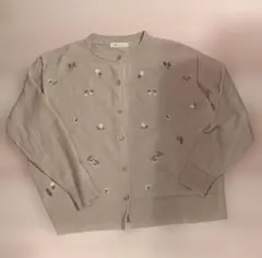 IN NATURAL 刺繍入りグレー長袖カーディガン　11月末まで掲載