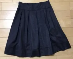 Aylesburyダークグレー フレアスカート ウール混紡　11号