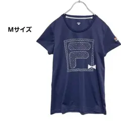フィラ FILA 半袖 Tシャツ ネイビー リボン スポーツ カットソー 古着