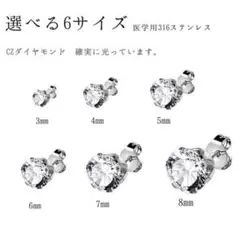 医学用ステンレス1ポイントピアス 両耳