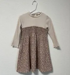 アプレレクール／花柄ワンピース・バックリボン・ポケット有・90cm︎✿春