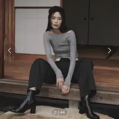 hellam ラメ入りオフショルリブトップス