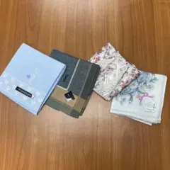 メンズ、レディースハンカチ　4枚セット サンローランX2 ディオールX2