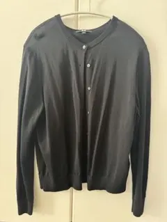 ユニクロ　メリノクルーネックカーディガン　ブラック　XL