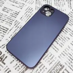 iPhone 13 ガラス背面シリコンケース [23]ダークパープル