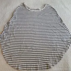 ストライプ 授乳ケープ ポンチョタイプ　綿100%収納袋付き