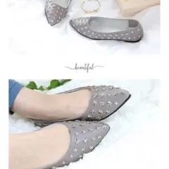 スタッズ スター ✩*॰¨̮パンプス ローヒール インスタ