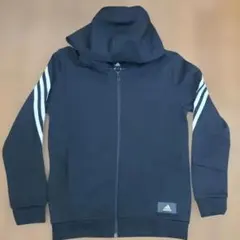 アディダス ジュニア パーカー 150 スリーストライプス 黒