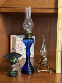 アンティークランプ グリーン 3点セット