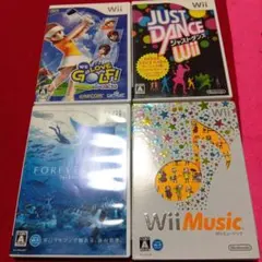 Wiiソフト4本セット(ゴルフ・ダンス・音楽)