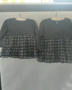 新品　未使用　姉妹お揃い　フリルトップス　セット　80㎝　100㎝