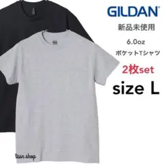 【ギルダン】新品未使用 ウルトラコットン ポケット 半袖Tシャツ 黒 グレー L