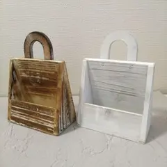 우드 쇼퍼스 스몰 내추럴 앤 화이트