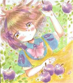 【過去作】オリジナル 手描きイラスト 眠りにつく 【小色紙】