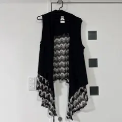 新品タグ付　SpiralSpice ノースリーブカーディガン 黒カーディガン