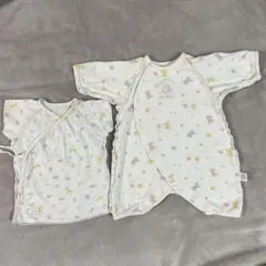 ベビーロンパース&肌着セット 短肌着 2枚セット 50〜60cm 新生児サイズ